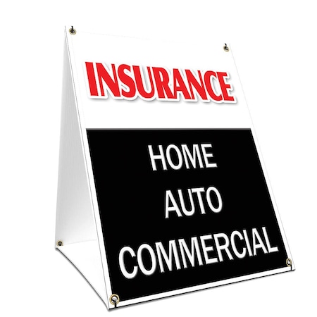 Signmission Insurance Home Auto Commercial, 24 Inch x 18 Inch A-frame Yard Sign, Plastic Sign SBC-1824-Insurance Home Auto Commercial