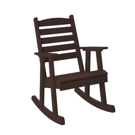 Polybird SLAT BACK ROCKING CHAIR.        TUDOR BROWN POLYBIRD P77