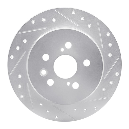 Dynamic Friction Co DFC Brake Rotor - Drilled and Slotted - Silver 631-76046R