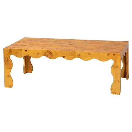 Bali & Pari Huxley Modern and Contemporary Natural Real Burl Wood Coffee Table 253-14030-ZORO