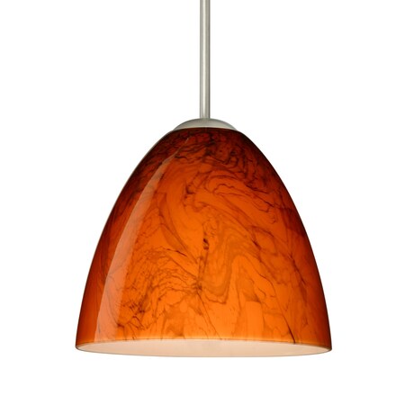 Besa Lighting Vila Cord Pendant, Habanero, Satin Nickel Finish, 1x60W Incandescent 1JT-4470HB-SN