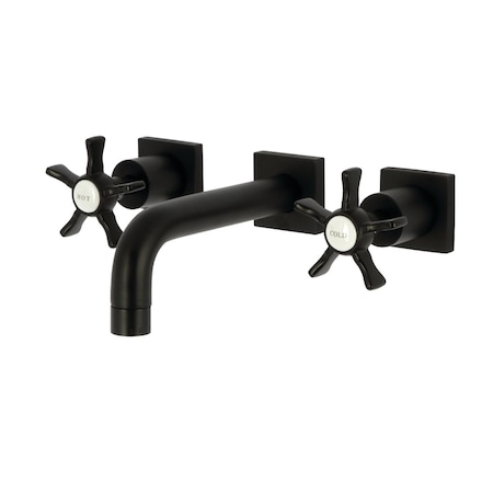 Kingston Brass Double-Handle Wall Mount Bathroom Faucet, Matte Black KS6120NX