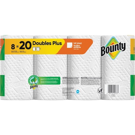 Bounty Full Sheet Paper Towels 8 Double Plus Rolls 30772192733