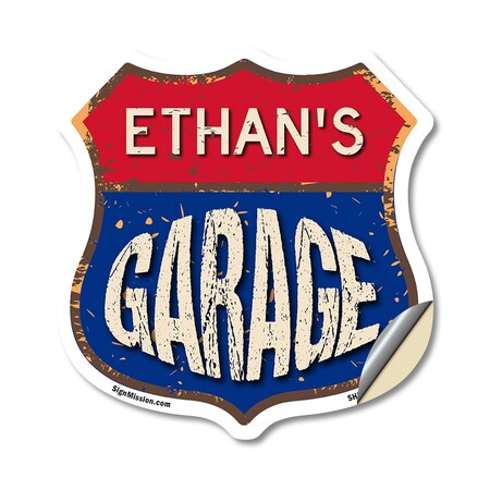 Signmission Ethan's Garage, 18 Inch X 18 Inch, Vinyl Decal SHI-D-18-383-ETHAN