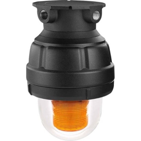 Federal Signal Strobe Light, Amber, Strobe Tube, 24V DC, 80 FPM, 8 13/16 in Dia., Surface 27XST-024A-4-MOD