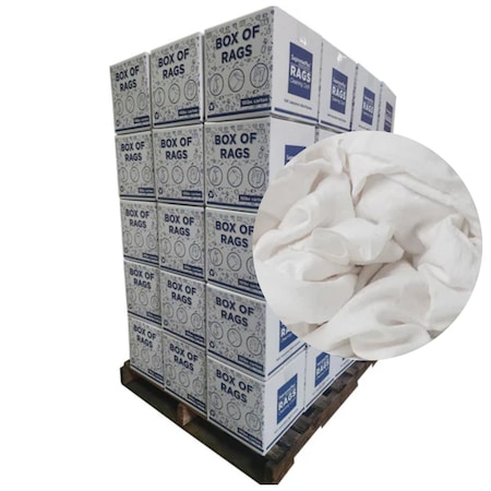 Supremeplus Recycled White Flannel (Polishing) Cleaning Rags, 720 lbs. Pallet, 72 x 10 lbs. Boxes, 72PK SP-9770