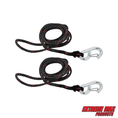 Extreme Max 3006.6803 PWC 9' Dock Line with Zinc-Plated Snap Hook - Value 2-Pack 3006.6803