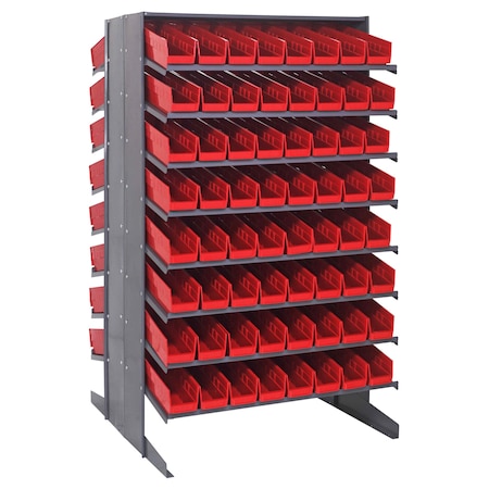 Quantum Storage Systems DOUBLE SIDED PICK RACK W/128 RED BINS QPRD-103RD