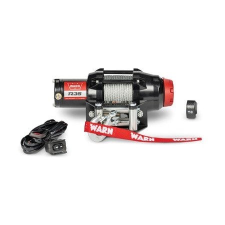 Warn R35 Wire Rope Winch with Hand held rocker switch and wired remote 110035