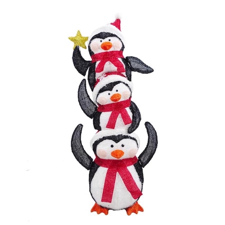Alpine LED 3D Adorable Penguin Pile 74 in. Yard Decor CHT1037L
