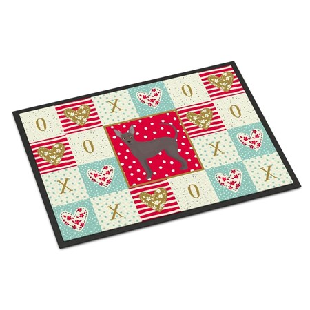 Carolines Treasures 18 x 27 in. Abyssinian Sand Terrier Love Indoor or Outdoor Mat CK5805MAT