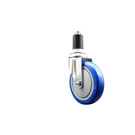 Service Caster 5 Inch 316SS Blue Polyurethane Wheel Swivel 1-5/8 Inch Expanding Stem Caster SCC-SS316EX20S514-PPUB-BLUE-158