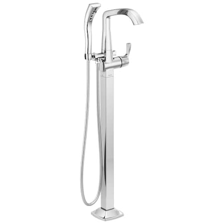 Delta Stryke Floor Mount Tub Filler Trim, 10.84 in, Lumicoat Chrome T4776-PR-FL