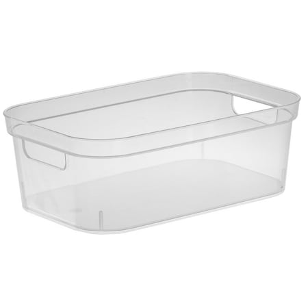 Sterilite Small Storage Bin, 7 qt Capacity, Polypropylene, Clear, 12-1/4 in L, 8 in W, 4-1/4 in H 13228608