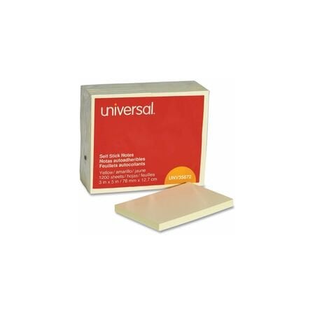 Universal Sticky Notes, 3 x 5 In, 12PK UNV35672