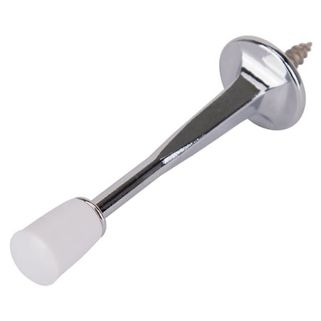 Prosource Heavy-Duty Rigid Door Stop, 3-1/8 in Dia Base, 3-1/8 in Projection, Die-Cast Zinc & Plastic H20-Z022-PS