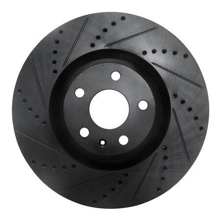 Dynamic Friction Co DFC Brake Rotor - Drilled and Slotted - Black 633-73054L