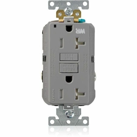 Leviton SmartlockPro GFCI 20A WR/TR/PI Gray G5362-WTG