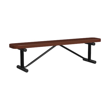 Leisure Craft Portable, Bench w/o Back, 6ft., Brown B6XPP-BROWN