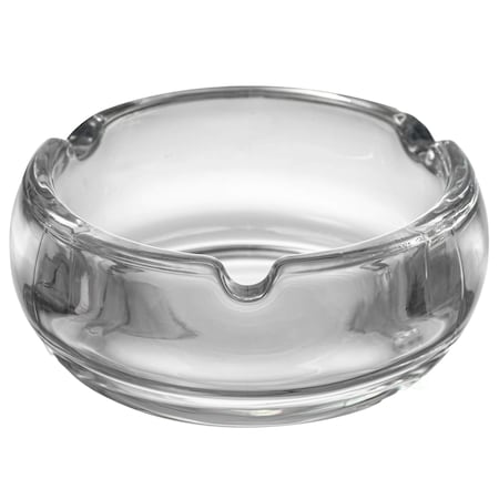 Basicwise Elegant Glass Round Portable and Modern Ashtray - Perfect for Smokers and as a Decorative QI004716