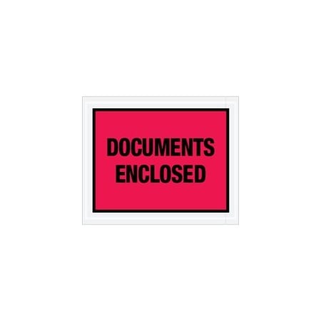 Bubblefast 4 1/2 x 5 1/2'' Red ''Documents Enclosed'' Envelopes, 1000PK BFPL438