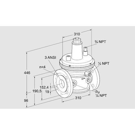 Honeywell Kromschroder REG, PRESS, GAS, VGBF 80TA40 3Z NOTE THIS I KS86050901