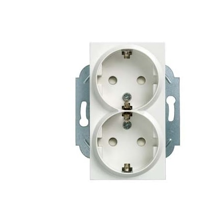Siemens DELTA miro SCHUKO double socket outlet 10/16A 250V with/without screw-type 5UB2212-3KK