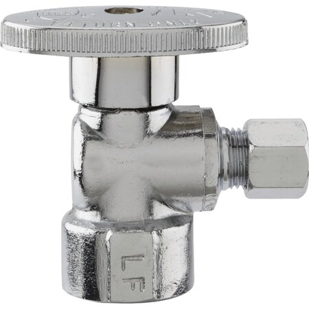 Do It Best 1/2'' FIP x 1/4'' OD Chrome-Plated Brass Quarter Turn Angle Valve DIB46PCLF