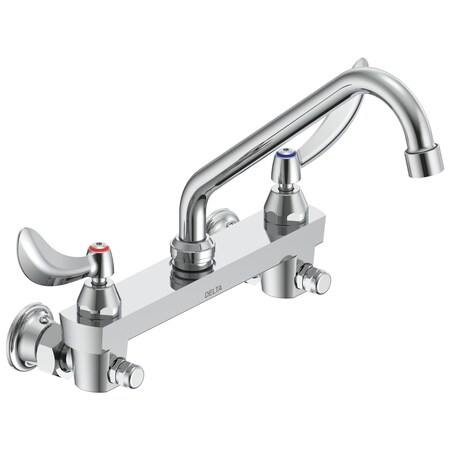 Delta Commercial 28C3 / 28C4 / 28C6 Two Handle 8 In Wallmount Service Sink Faucet In Chrome 28C6224