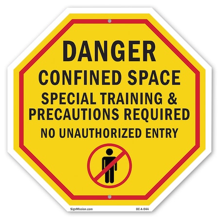 Signmission Danger Confined Space Special Train, 18 Inch X 18 Inch, Plastic Sign OC-P-18-44