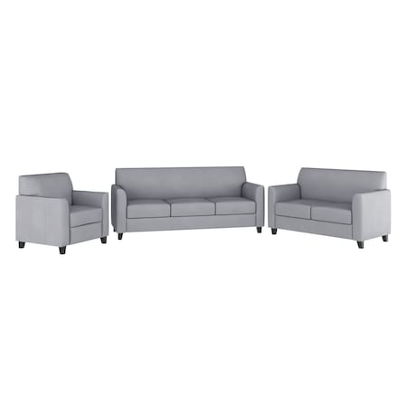 Flash Furniture Living Room Set, 29" x 32-1/4" to 32-1/2", Upholstery Color: Gray BT-827-SET-GY-GG