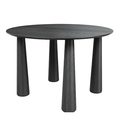 Homeroots 67" Black Solid Wood Oval Dining Table 721136