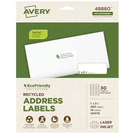 Avery EcoFriendly Address Labels 48860, PK300 48860