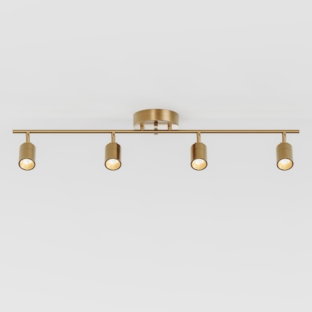 Vidalite Shura Brushed Brass 4-Light Track Light with Rotatable Heads, Integrated LED, 3000k, 2240 Lmn CE1009073