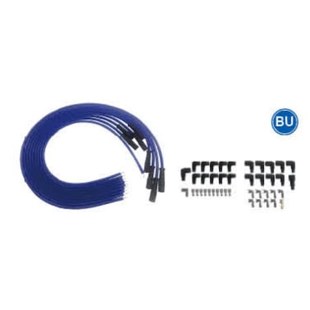 Bous Performance 9.5 mm Ignition Straight Boot Spark Plug Wires, Blue D33201BU