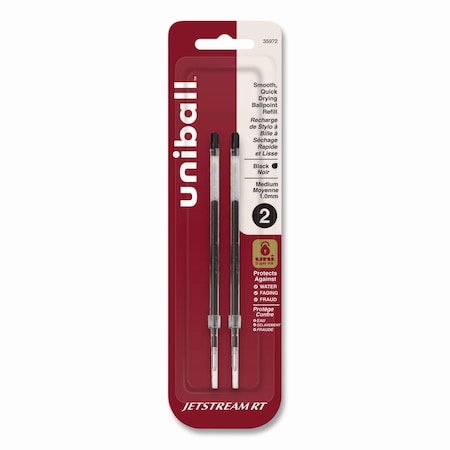Uni-Ball Refill for uni-ball JetStream RT Pens, Bold Point, Black Ink, PK2 35972