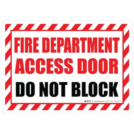 Creative Safety Supply Wall Sign, 10 in Height, 14 in Width, Vinyl and permanent pressure sensitive adhesive WS27296-14-PS