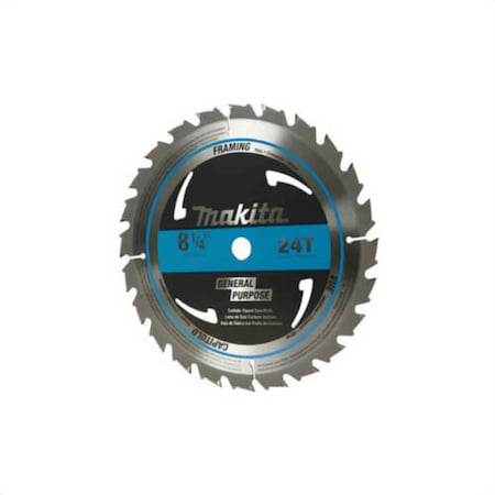 Makita High Quality Circular Saw Blade, 8-1/4 in dia x 0.051 in Thick, 5/8 in Arbor, 24 Teeth D-21521