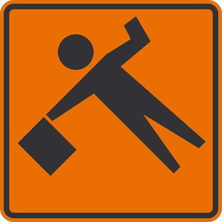 Lyle W20-7, Flagger Symbol (Was W20-7A In 2004 SHS), 30x30, Non-Reflective, Orange G-14873-DG_30x30