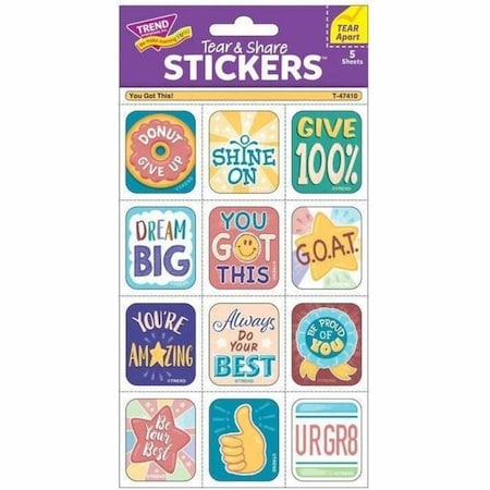 Trend You Got This Tear & Share Stickers, 60-Piece Set, 6PK T47410