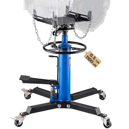 Vevor Transmission Jack 1100 lbs 2-Stage Hydraulic High Lift Vertical Telescopic 1100BLUEJACK