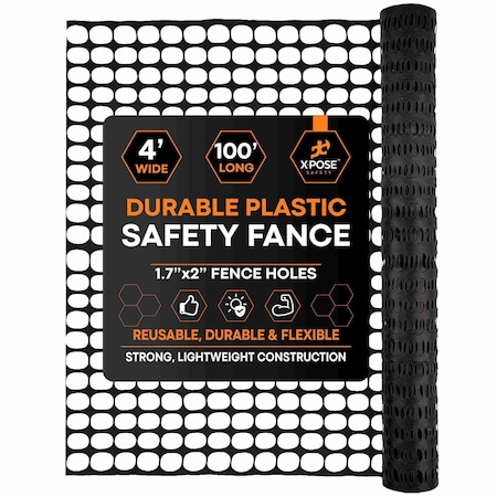 Xpose Safety Black Safety Barrier Fence 4ft x100ft SFB-4100-X