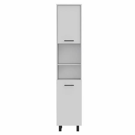 Homeroots 78in Modern White Pantry Cabinet with Five Shelves 403771