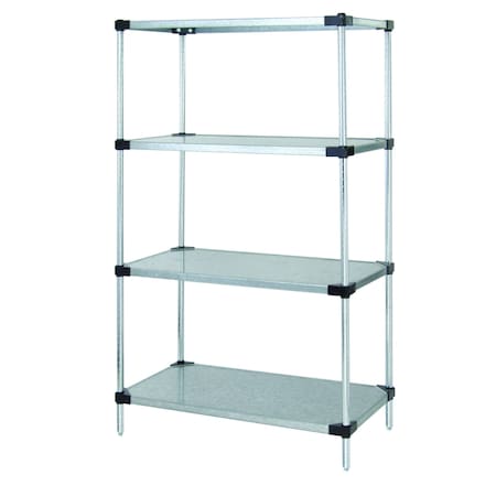 Quantum Storage Systems GALVANIZED 4 SOLID SHELF STARTER KIT 86in WR86-1836SG