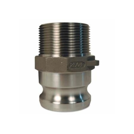Dixon Valve Global Type F Adapters, 1 in, Male/Male, 316 Stainless Steel 238-G100-F-SS