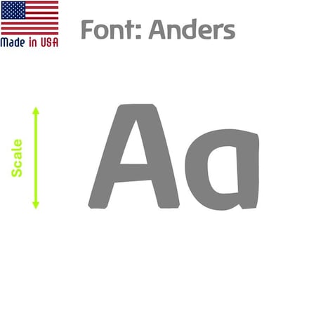 Aacc Self-Adhesive Vinyl Letter: a, Scale: 11 cm. Color: Gray Font: Anders by, 4PK AACC-Anders-la-Gray-M11x4