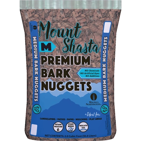 Mount Shasta 2 Cu. ' Medium Natural Premium Decorative Bark Mulch Nuggets WMS03212