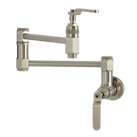Kingston Brass Wall Mount Pot Filler Faucet, Brushed Nickel KS5108KL