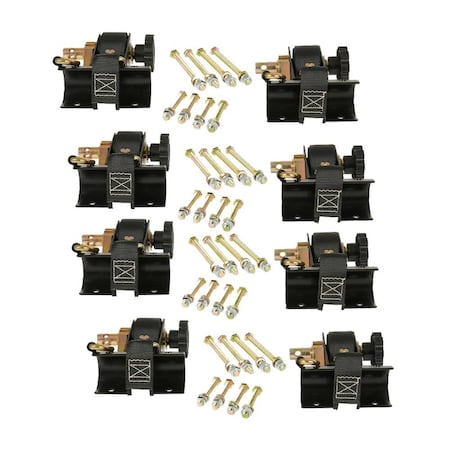 Mytee Products 1-1/2in x 7ft Ladder Rack Ratchet Tie-Down Straps Pair Round Tube Mount, 4PK RS-LR-Roundx4