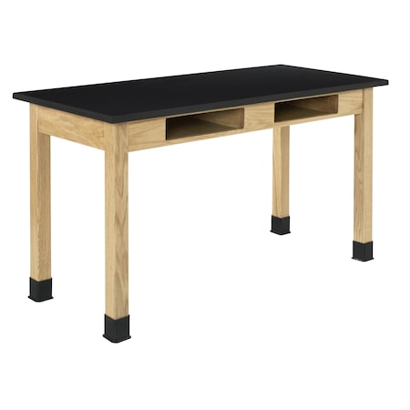 Diversified Spaces Compartment Table, Oak, Wood Frame, 54 in W, Oak C7206K30N
